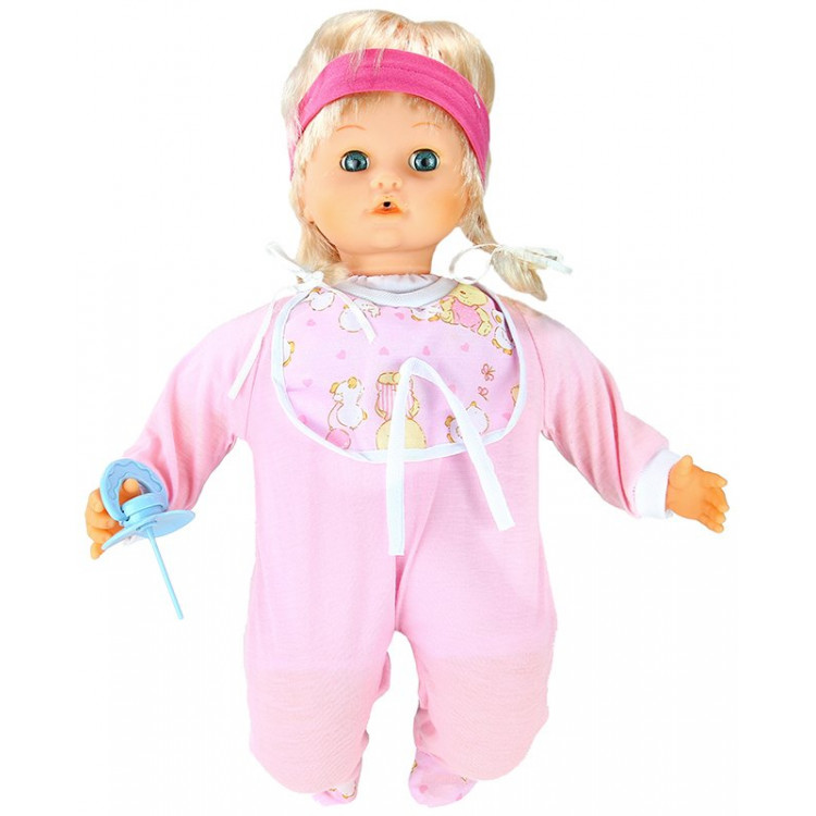 Plačúca bábika v ružovom pyžame + cumlík